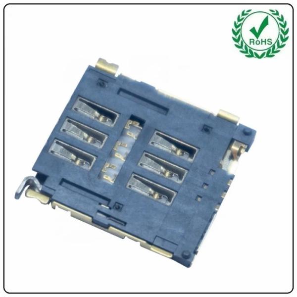 Buy 6pin Sim Card Adapter With Detect , 1.5H Micro Sim Card Connector With Tray at wholesale prices