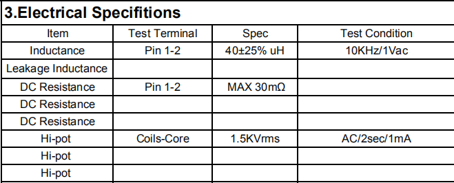2.0mm Wire Customized Common Mode Choke Inductor High Saturation Flux Density