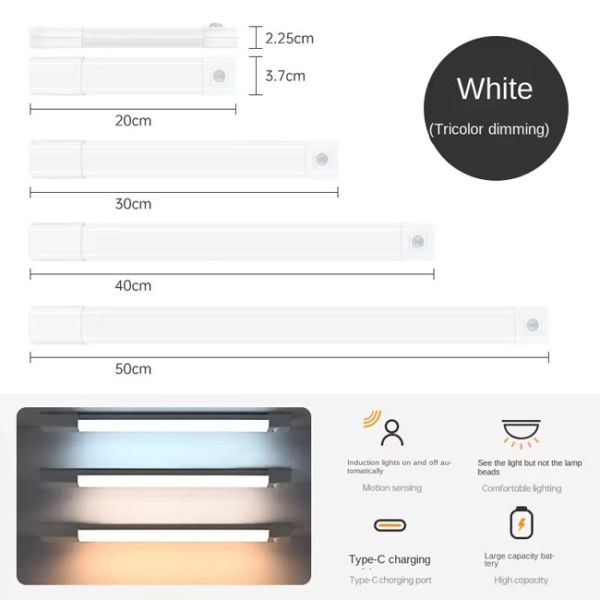 120 Degrees Angle Abs Magnetic Motion Sensor Light With Adjustable Brightness