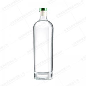 Quality Design Short Neck Thick Bottom Craft Fine Wine Glass Bottle with Colored T Tap for sale