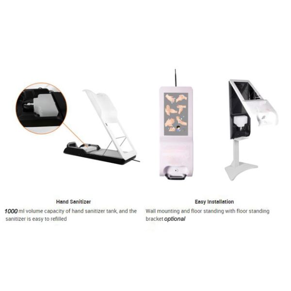 Standalone Hand Sanitizer Digital Signage Kiosk 21.5 Inch