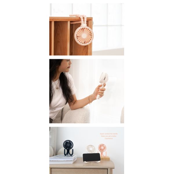 Handheld 1200mA Battery Flexible Tripod Fan Stroller Outdoor Usb Rechargeable Fan