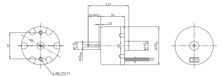 Precise 3VDC Brushless BLDC Motor 3600rpm Speed Dia 32mm