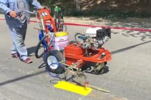 Quality Airless Spraying Street Line Painting Machine 6.5HP Gasoline Road Striping Equipment for sale