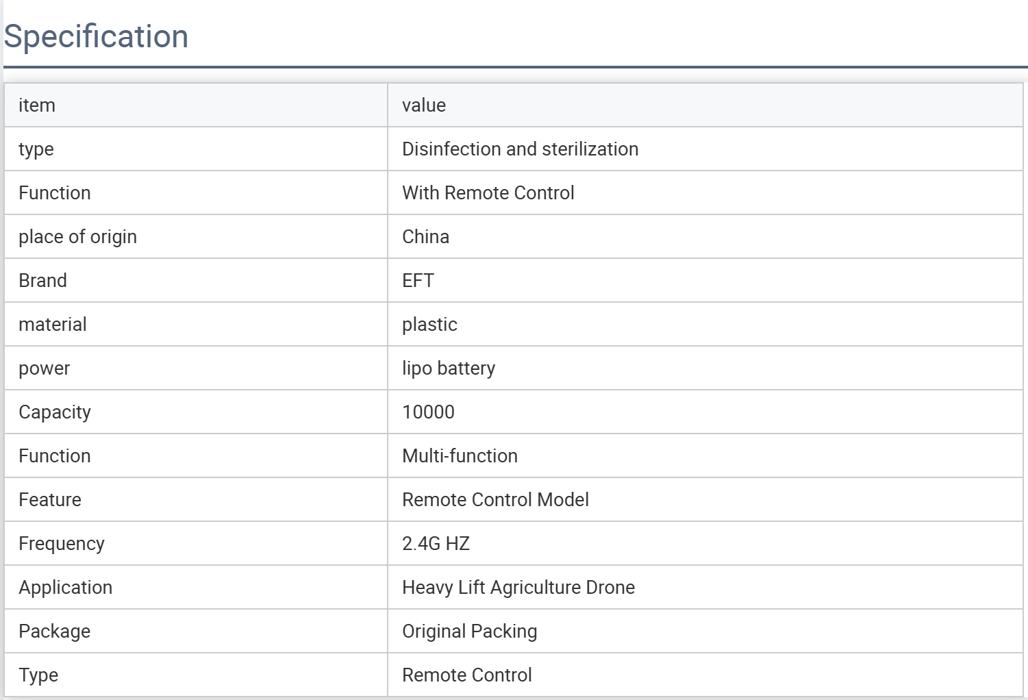 Plastic Multi-Rotor Sprayer Remote Control Drone Sprayer Battery Operated E410P/E416P/E610P/E616P Agric