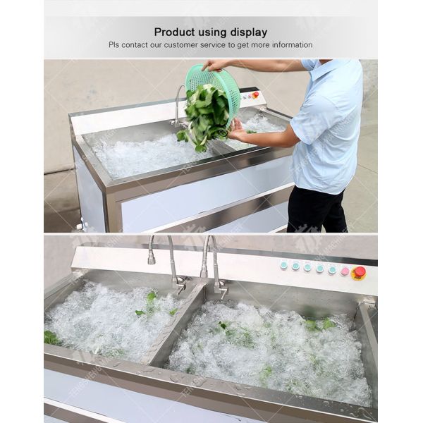 1.1KW Commercial eddy current bubble washing machine ozone multifunctional vegetable washing machine
