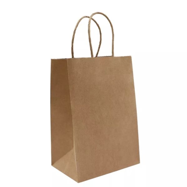 Heat Seal Takeaway Printed Paper Carrier Bags Matt Lamination Recyclable