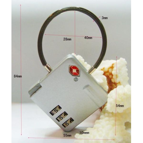 3-dial TSA combination Wire luggage lock
