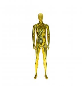 Quality Yellow Male Full Body Mannequin Electroplated Standing Upright for sale