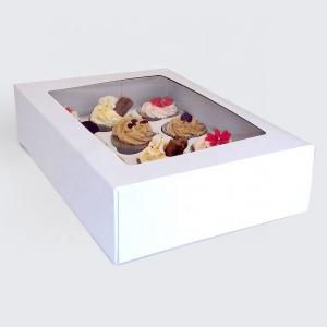 Quality Recyclable White Paper Cardboard Cake Boxes with Window for sale