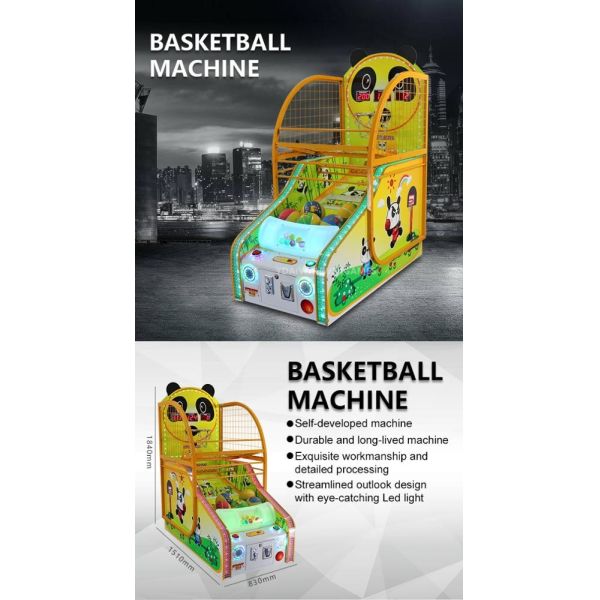 Panda Coin Operated Basketball Machines , Kiddy Arcade Games Machines