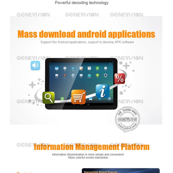 Ceiling Mounted 32 Inch 1920x1080 TFT LCD Bus Digital Signage