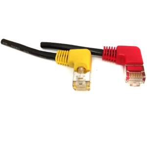 Quality 500mm Data Communication Cable , 8p / 8c Cat5 Network Cable With Right Angle for sale
