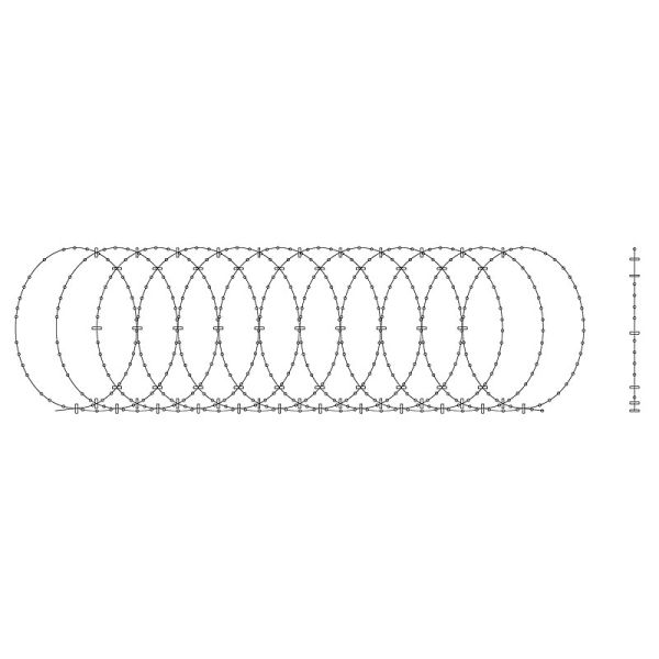 500mm Coil Diameter Flat Rape Coils Razor Wire To Security Fence