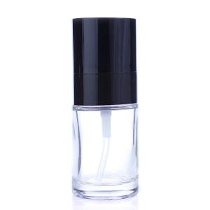 Quality Empty 30ml Cosmetic Container Makeup Liquid Foundation Glass Bottle With Black Pump F037 for sale