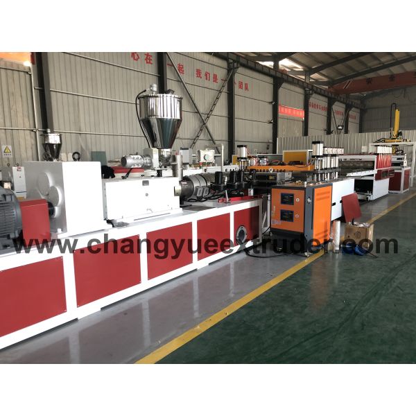 High Performance WPC / PVC Foam Board Production Line Plastic Wood Board Making Machine For Building Household Decoration
