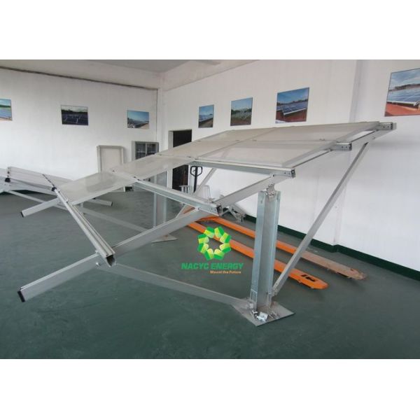 Aluminium PV Brackets Solar Ground Mount System Single Pole Mid End Clamps