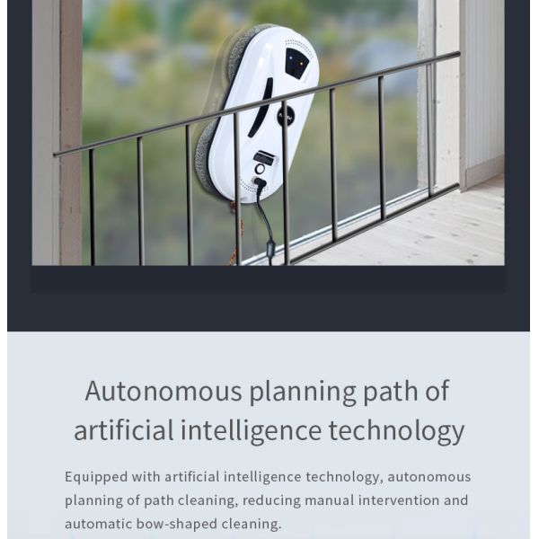 24V 80W Smart Window Cleaning Robot with 120-150 Min Runtime