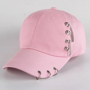 Quality Adult Casual Sturdy Adjustable Embroidered Baseball Caps With Piercing Rings Adjustable Strap for sale