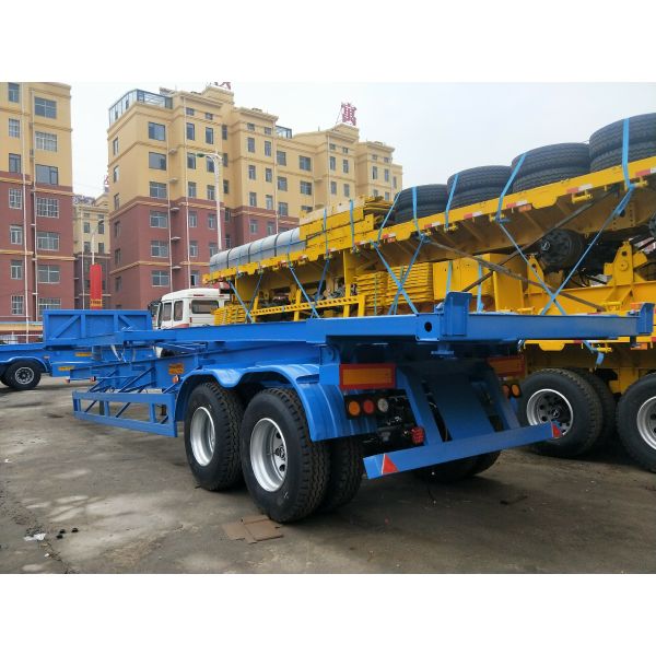2 Axles Tipping Dump Skeleton 40ft Container Tipper Trailer Chassis for 20ft Container