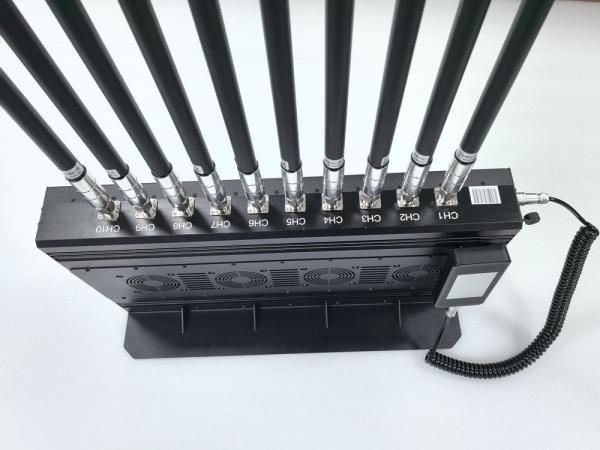 Buy High Power 360W 8 to 12 Channels selectable Indoor Signal Jammer with Aluminum Alloy Casing & Remote Control Panel at wholesale prices