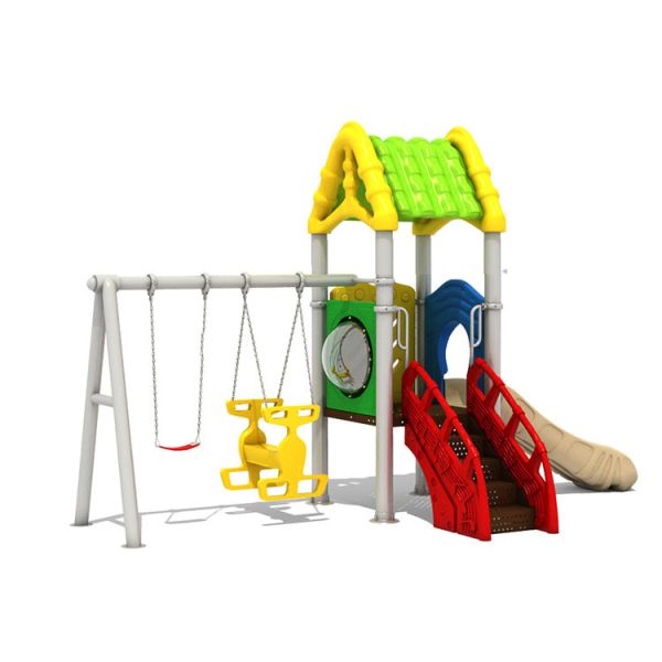 Outside Playground Plastic Slide Aluminium Alloy Amusement Park Anti Crack
