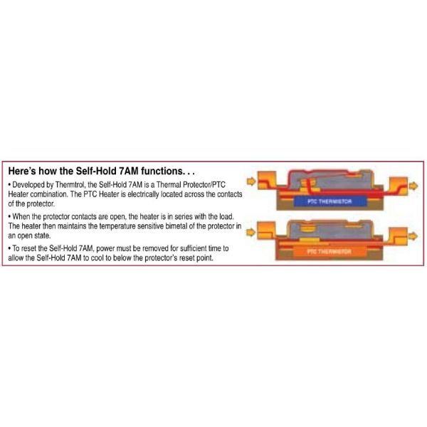 Self-Hold 7AM thermal motor protector with PTC heater Self-holding switch