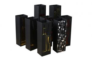 Quality Custom Printed Thick Paper Wine Liquor Bags Packages Wholesale Manufacturer for sale