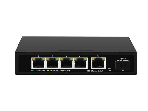 Buy 5 Port 2.5G Ethernet Switch 10G Fiber Uplink Unmanaged Auto-Sensing Network Speed at wholesale prices