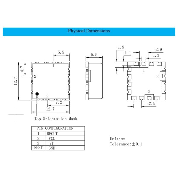 IC Chip Coaxial Resonator Oscillator 12dBm 24mA for Electronic Parts 2780-2820MHz
