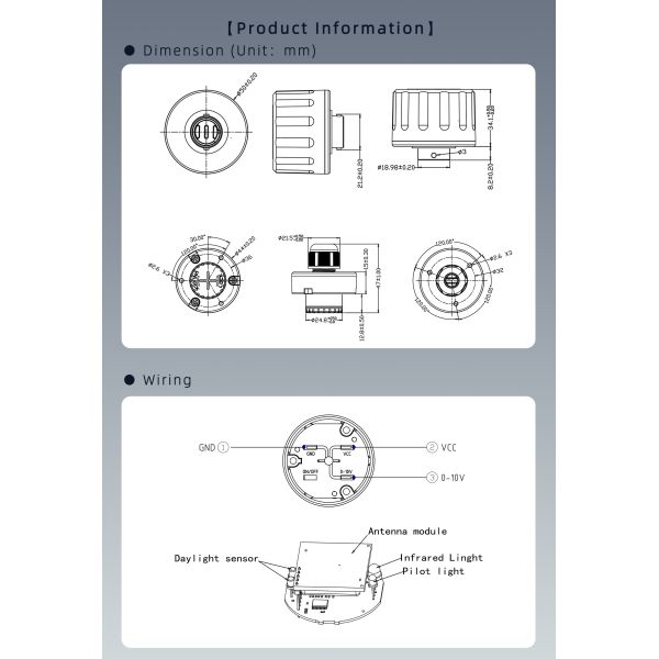 MC079D 99C DC Controller Microwave Motion Sensor IP65 Waterproof For Warehouses