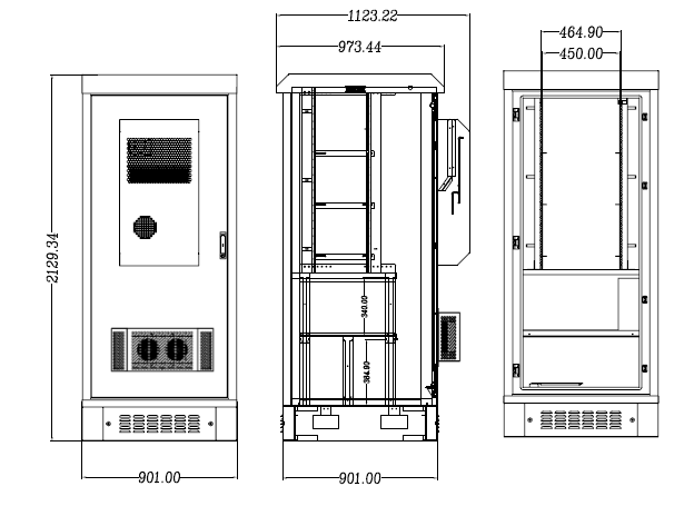 Two Battery Shelf Outdoor Power Supply Cabinet One Front Door With Two Air Conditioner