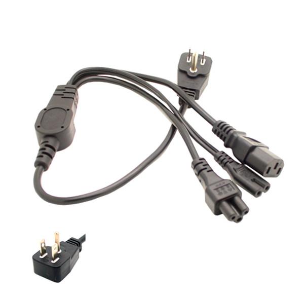 Buy All in 1, UL Flat Plug to IEC C5/C7C13 multi-function power cord 0.6Meter at wholesale prices