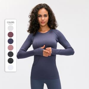 Quality                  Custom Women Long Sleeve Yoga Tops Wholesale Girls Workout Sports Shirt Women Fitness Active Wear T Shirt              for sale