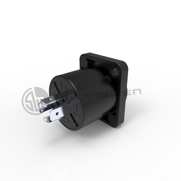 Customized 4-Pin Male Chassis Loudspeakers Connector with 30A Rated Current and Rectangle Shape