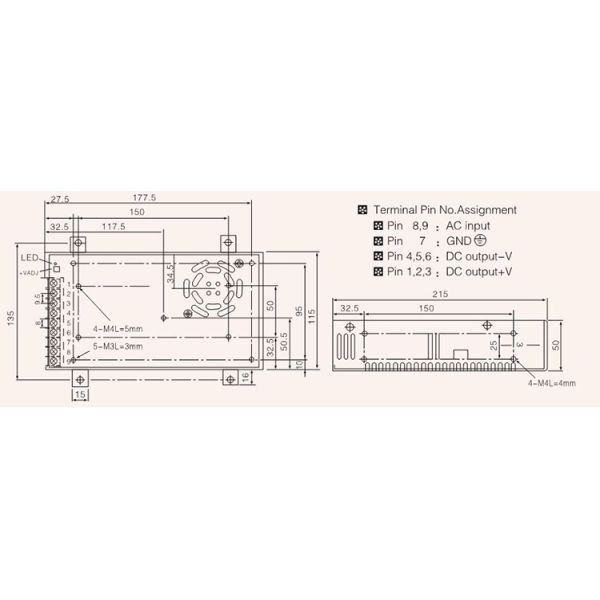 Classic Normal 12V 350W Single Output Switch Mode Power Supply S - 350 Series