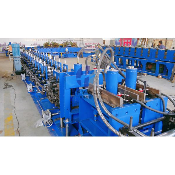 Automatic PLC Control Cable Tray Roll Forming Machine with Chain Wheel and Chain Drive and Punching Die with Shear