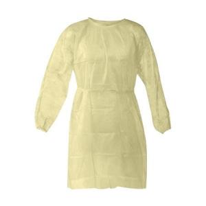 Quality L - XXL PP Non Woven Isolation Gown Yellow Color Great Freedom Of Movement for sale