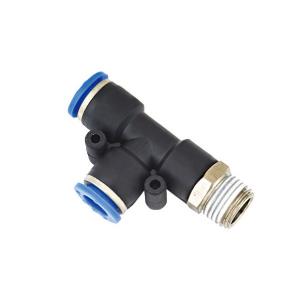 China Black colour Branch Tee push - in Male connector Side Thread Tube Fittings on sale