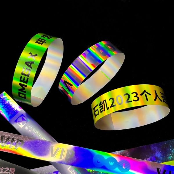 Stylish Custom Printed Event Wristbands , Waterproof DuPont Tyvek Wristbands