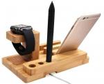 Morden Design Bamboo Display Unit Cell Phone Charging Stand For Office