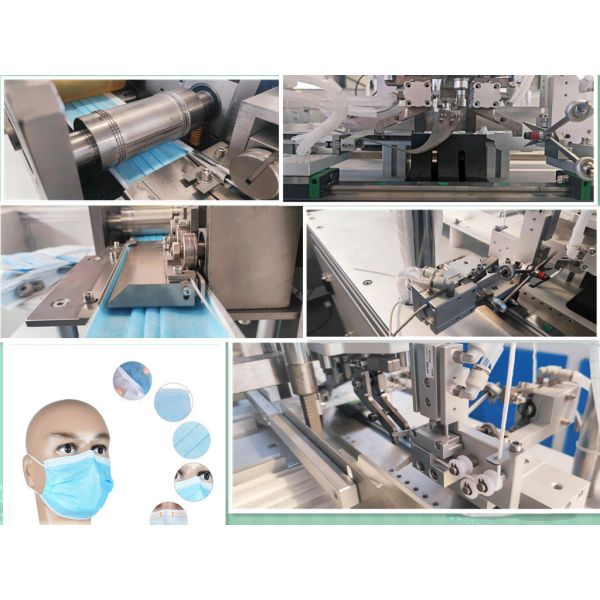 3ply Facial Mask Making Machine , 75pcs/Min Mask Maker Machine
