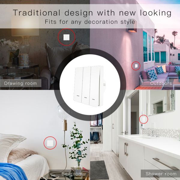 NO Neutral No Capacitor Zigbee 3.0 Wireless Wall Push Button Smart Light Switch Tuya 2 Way IOT Smart Home Automation MOE