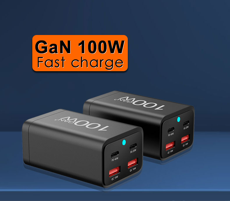 Multi 100w Pd Charger 5 Port USB C Charger Block Fast Charging Station Desktop Charger Travel Power Adapter for Laptop