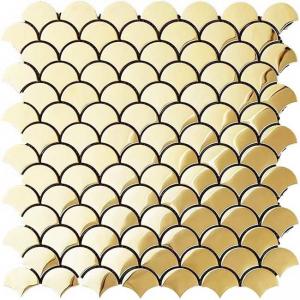 Quality Shell Shape Metal Brushed Stainless Steel Mosaic Tiles ASTM 304 305x305mm for sale