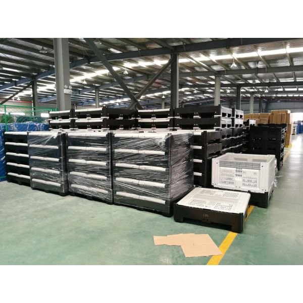 Customized logistic collapsible pallet box recyclable plastic folding shipping grid pallet box
