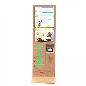 China Coin Operated Floor Stand Cell Phone Charging Machine Mobile Phone Charging Station with 43 LCD screen on sale