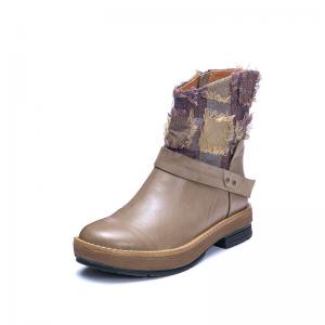 Quality S095 New autumn and winter Martin boots in tube ethnic style leather boots retro leather women