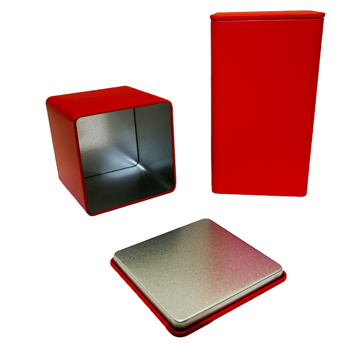 Square 0.23mm Tinplate Tea Tin Boxes Screen Printing