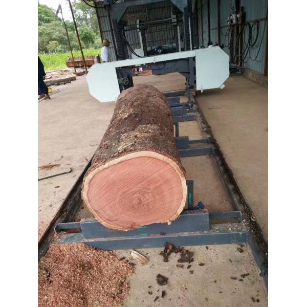 Log Wood Processing Sawmill Machine Wood Portable Sawmill, Automatic Horizontal Bandsaw with inverter feeding